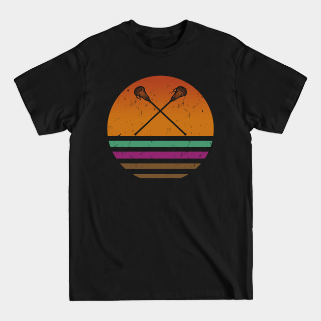 Discover Vintage Retro Lacrosse Player Silhouette Sun - Vintage Retro Lacrosse - T-Shirt