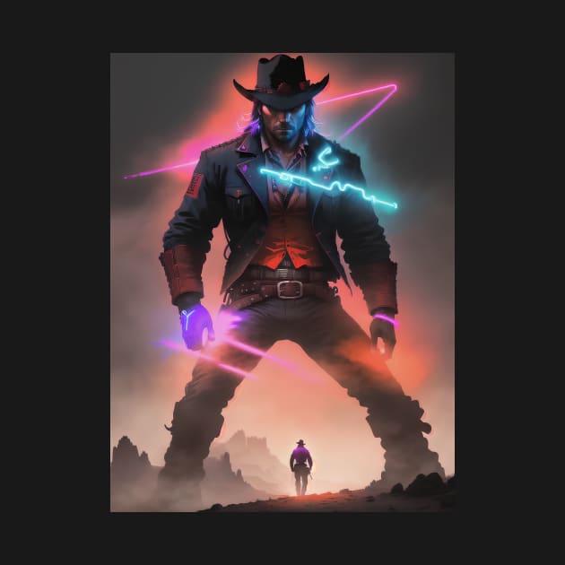 Red Dead neon Cowboy by kiwimick