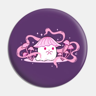 A Ghost in a pink mushroom hat Pin