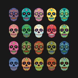 Sugar Skulls - painted skull pattern T-Shirt