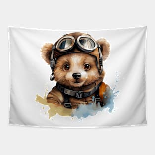 Cute Baby Bear Explorer Tapestry