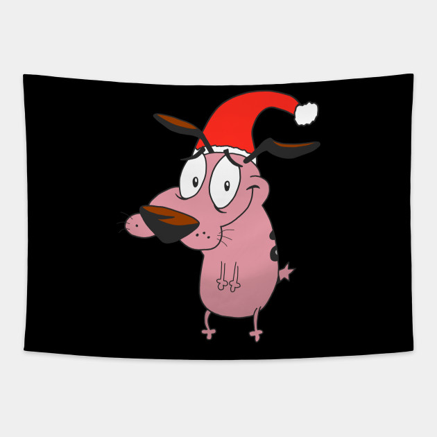Courage The Cowardly Dog Santa Claus Courage The Cowardly Dog Tapestry Teepublic Courage the cowardly dog au: teepublic