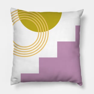 Abstract Shapes Collage in Purple and Yellow Pillow