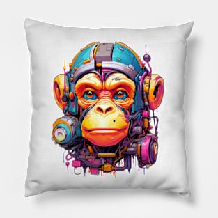 Cartoon monkey robot. T-Shirt, Sticker. Pillow