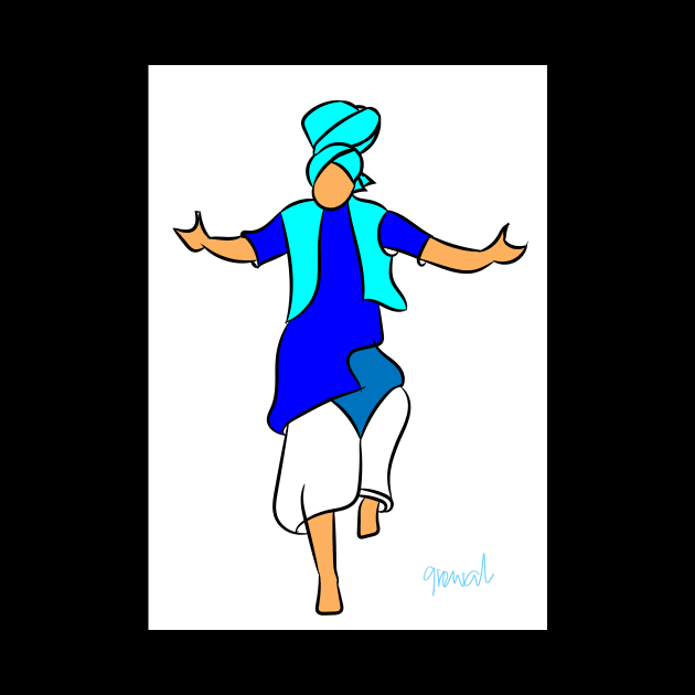 Bhangra Dancer blue by sukhpalgrewal