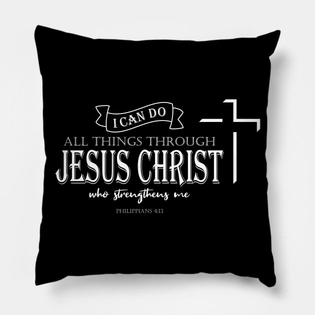 Jesus Christ Cross Love Quote Bibel Believe Forever Trust Present Catholic Pillow by Kibo2020
