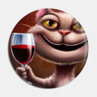 Cat with Wine Pin