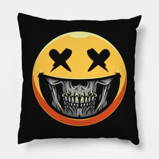 Smiley Skull Grin Pillow