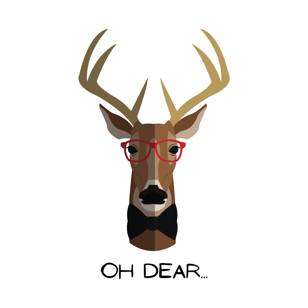 Oh Dear, cute deer in glasses by chris@christinearnold.com