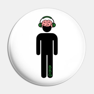 Big Brain Gamer Black Pin