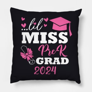 Kids Little Miss Pre K Grad 2024 Preschool Pre k Graduation Pillow