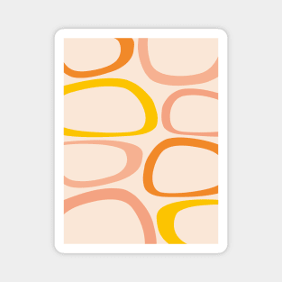 Mid Century Modern Abstract Peach, Orange, Yellow Magnet