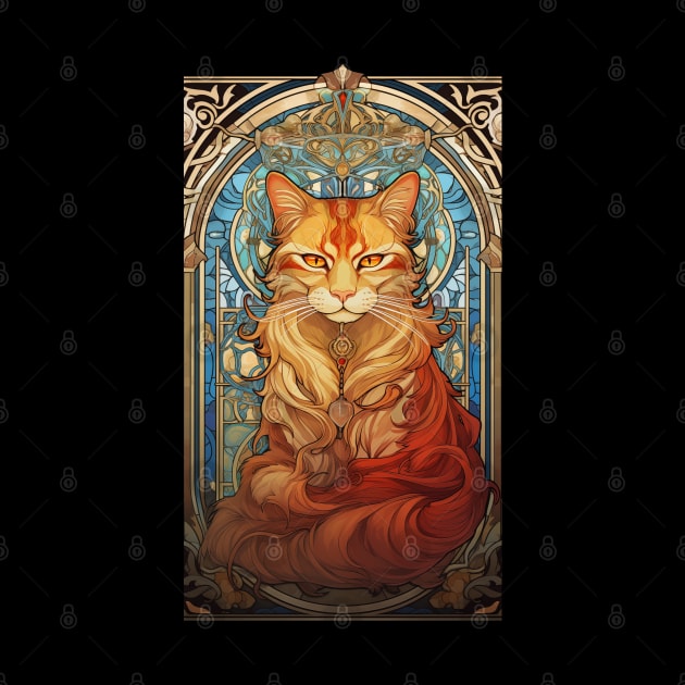 Tangerine Tabby Art Nouveau by Suztv