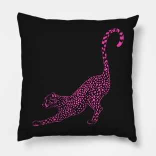 hot pink cheetah preppy aesthetic Pillow