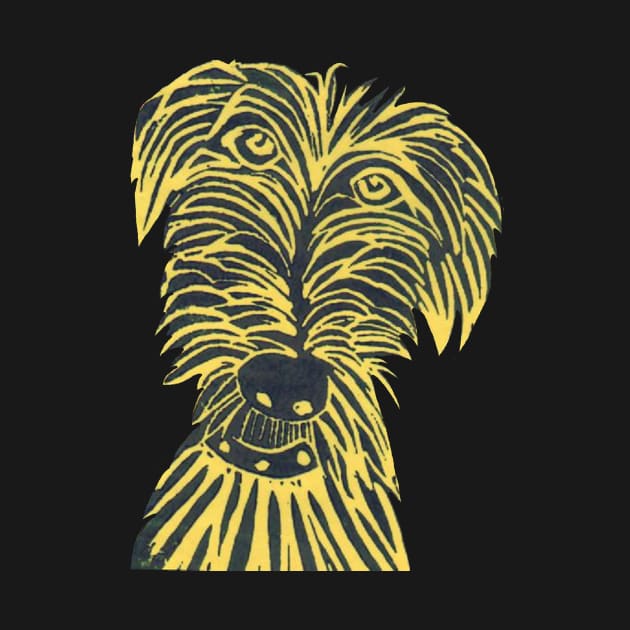 Dog.Scruffy Mutt, Yellow by krisevansart