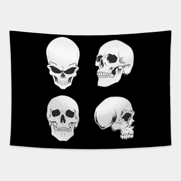 Skulling around - skeleton Tapestry by peggieprints