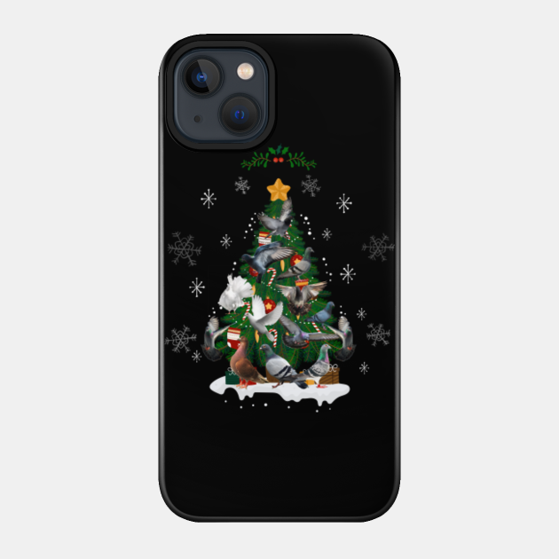 Funny Pigeon Christmas Tree Pigeon Lovers Xmas Celebration - Funny Christmas Gift - Phone Case