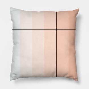 Pastel peach stripes with black lines Pillow