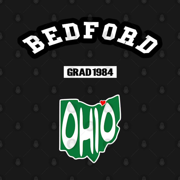 🐱‍👤 Bedford Ohio Strong, Ohio Map, Graduated 1984, City Pride by Pixoplanet