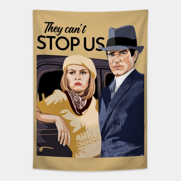 BONNIE and CLYDE Tapestry by Tiro1Linea