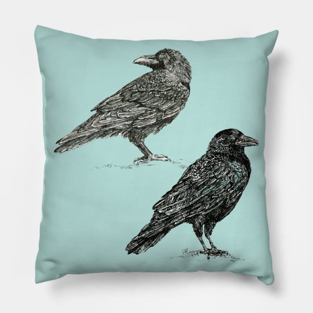 Crows. Pillow by FanitsaArt