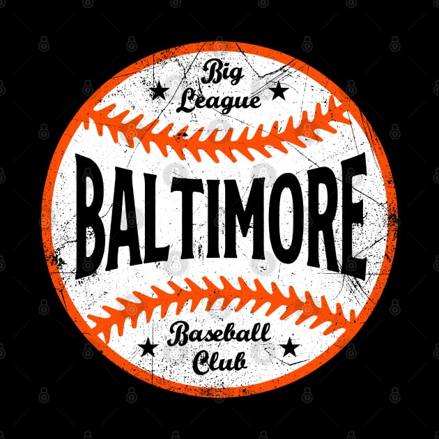 Baltimore Retro Big League Baseball - Black by KFig21