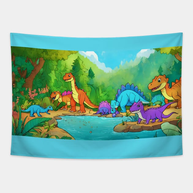 3d realistic art for children coloring illustration Tapestry by HANART