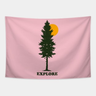 retro vintage pine tree Tapestry