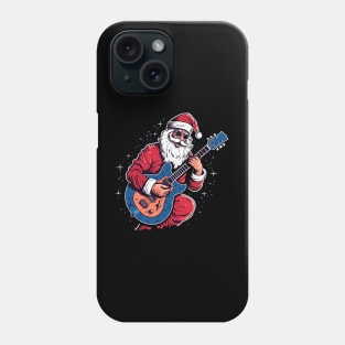 Christmas Guitar Gift Santa Claus Guitarist Funny Guitar Phone Case