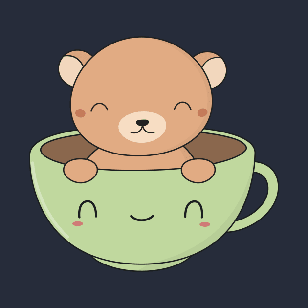 Kawaii Cute Brown Bear by happinessinatee