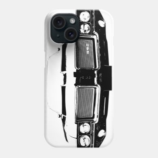 Oldsmobile 442 1970s classic muscle car monoblock black and white Phone Case