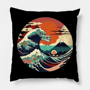 The Great Wave off Kanagawa, Hokusai Japanese Art Style Ocean Pillow