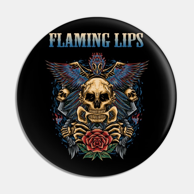 FLAMING LIPS BAND Pin by Bronze Archer