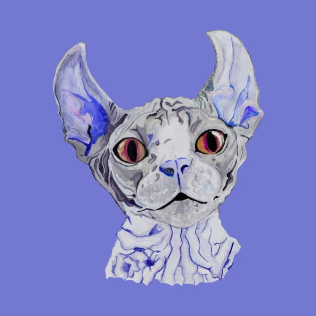 Violet sphynx cat by deadblackpony