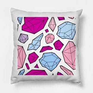 Rough Diamond Fashion Print Pink Blue Black Pillow