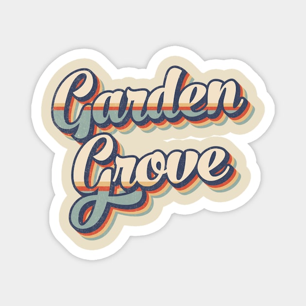 Garden Grove // Retro Vintage Style Magnet by Stacy Peters Art