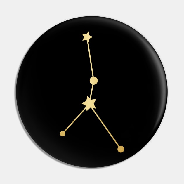 Cancer Zodiac Constellation in Gold - Black Pin by Kelly Gigi