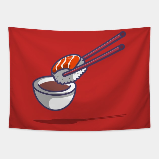 sashimi and sauce Tapestry by fflat hds