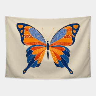 Big Beautiful Blue and Orange Butterfly Tapestry