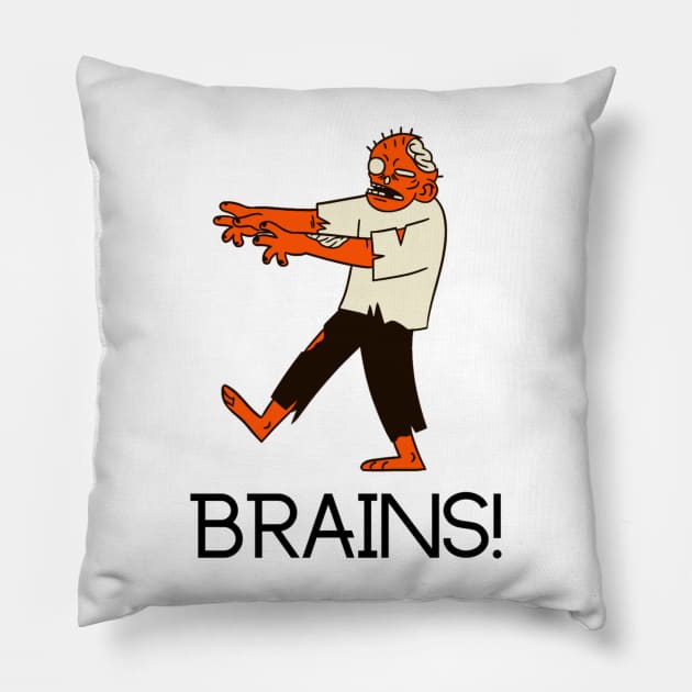 Zombie Seeking Brains Apparel Pillow by Topher's Emporium