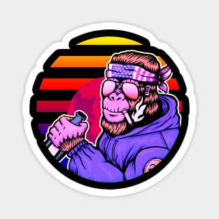 Aesthetic Monkey Full Red Moon Magnet