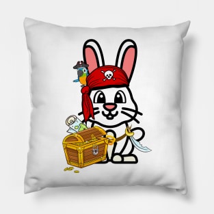 Cute bunny is a pirate Pillow