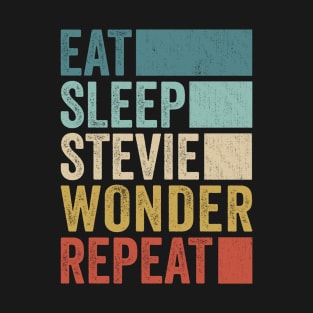 Funny Eat Sleep Stevie Wonder Repeat Retro Vintage T-Shirt