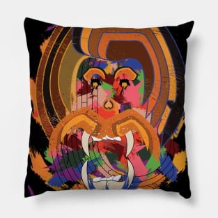 wild cat's head of the king of the jungle Pillow