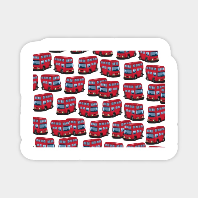 Red London Bus Pattern Magnet by nickemporium1