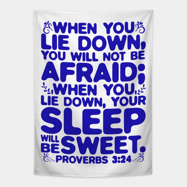 Proverbs 3:24 Your Sleep Will Be Sweet Tapestry by Plushism