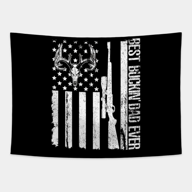 Deer Hunting US Flag Best Buckin Dad Ever Love Tapestry by Kiwistore