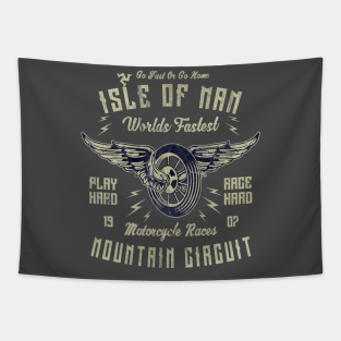 Motorcycle Tapestry - Isle Of Man Motorcycle Racing by Spottydogg Creatives
