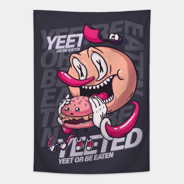 Yeet or be Eaten - Yeet or be Yeeted meme | Millenials VS Boomers | Eat or be Eaten Tapestry by anycolordesigns