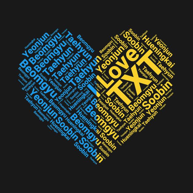 I Love TXT Wordcloud by wennstore